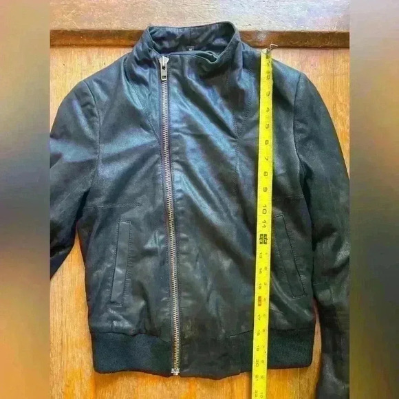 Joe’s Jeans Leather Jacket Medium Goth Emo Punk Moto Festival Concert - Picture 10 of 11